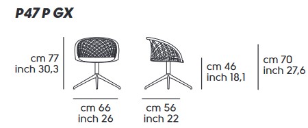 fauteuil-P47-Midj-P-GX-TS-CU-dimensions