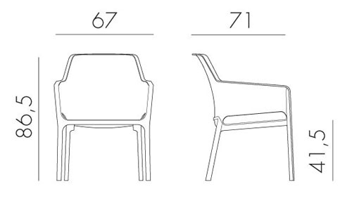 Petit fauteuil Net Relax Nardi mesures et dimensions