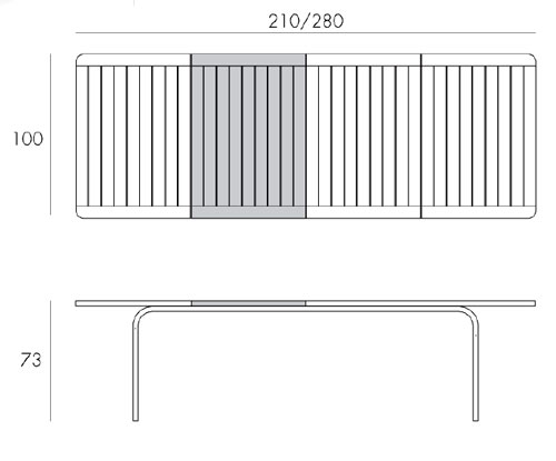 Alloro 210 Table Nardi frame and dimensions