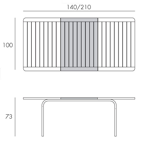 Extensible Table Alloro 140 Nardi mesures et dimensions