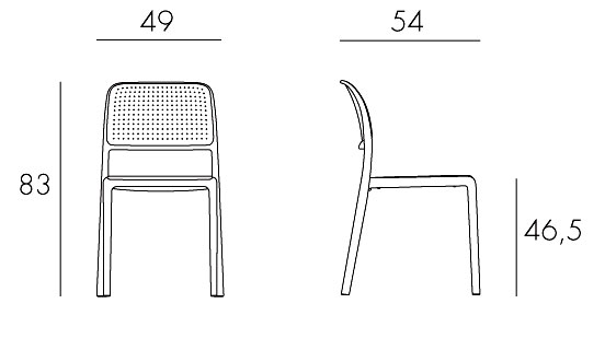 Bora Bistrot chair Nardi frame and dimensions