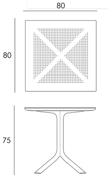 Table Clip Nardi mesures et dimensions