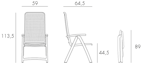 Darsena Reclining Chair Nardi frame and dimensions