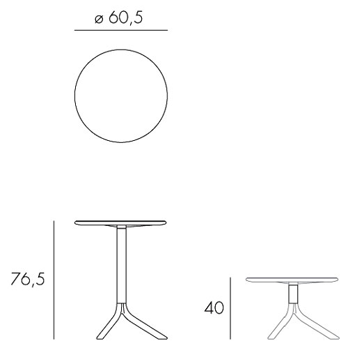 Spritz table Nardi frame and dimensions