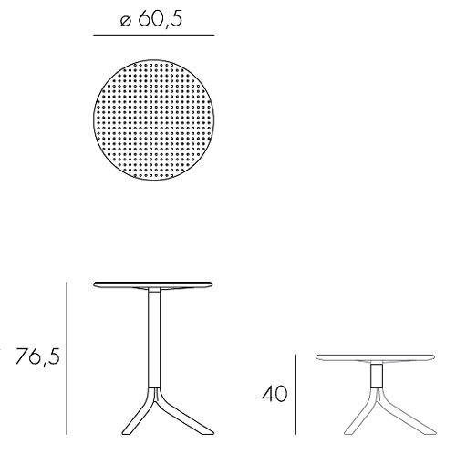 Table Step Nardi mesures et dimensions