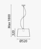 Lampada L001S/B Pedrali dimensioni e misure