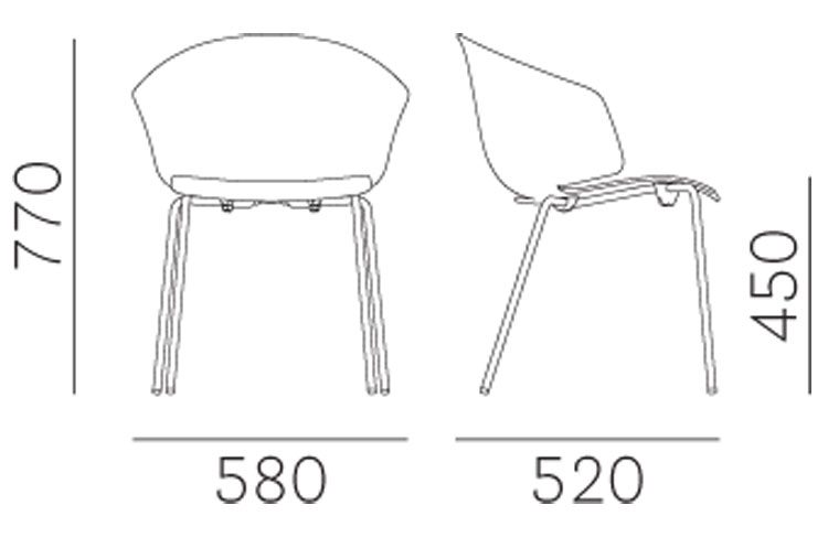 Grace Chair Pedrali dimensions