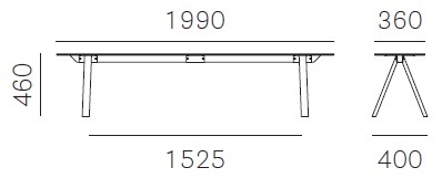 arki-bench-Pedrali-dimensions199
