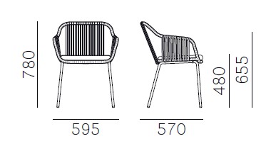 BabilaTwist-fauteuil-Pedrali-dimensions