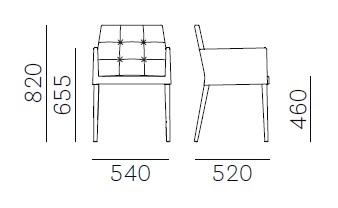 Dress-fauteuil-Pedrali-dimensions