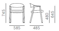 Hera-fauteuil-Pedrali-Dimensions
