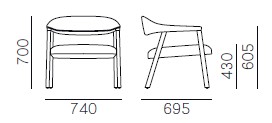 Hera-fauteuil-Pedrali-Dimensions