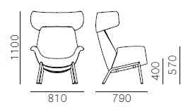 Ila-armchair-pedrali-dimensions