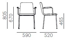 Inga-fauteuil-pedrali-dimensions