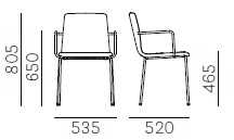 Inga-fauteuil-pedrali-dimensions