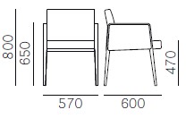 Jil-armchair-Pedrali-dimensions