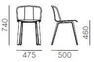 Jamaica-chaise-Pedrali-dimensions