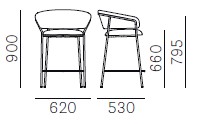 Jazz-stool-Pedrali-dimensions