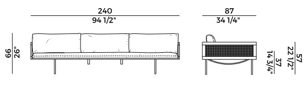 Loom Potocco Outdoor's Sofa sizes