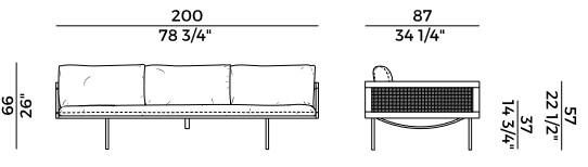 Loom Potocco Outdoor's Sofa sizes