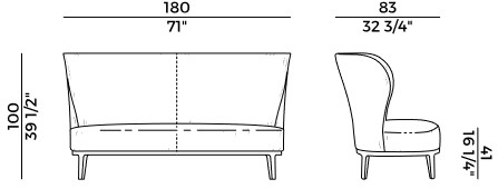 Spring Potocco Sofa sizes