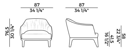 fauteuil Blossom Potocco dimensions