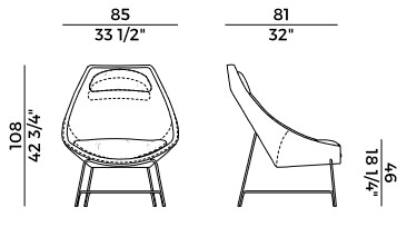 Cut Potocco lounge armchair sizes