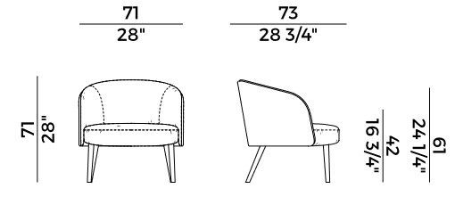 fauteuil Lèna Potocco dimensions