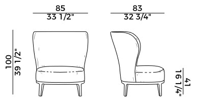 Spring Potocco lounge armchair sizes