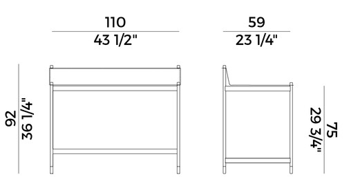 Terrazzo Potocco Desk sizes