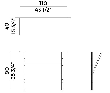 table console Wood_Y Potocco dimensions