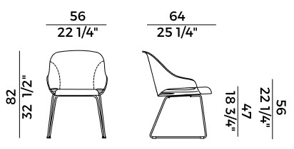 chaise Lyz Potocco dimensions
