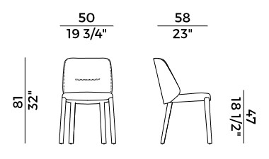 chaise Concha Potocco dimensions