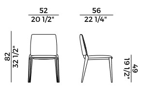 chaise Grace Potocco dimensions