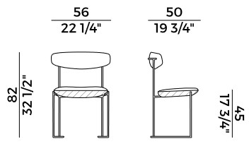 Keel Light Potocco Chair sizes