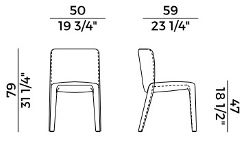 chaise lars Potocco dimensions