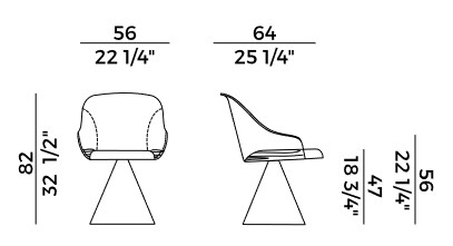 chaise Lyz Potocco dimensions