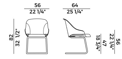 chaise Lyz U Potocco dimensions