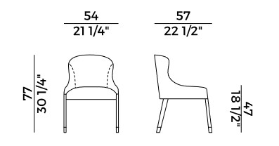 chaise Miura Potocco dimensions