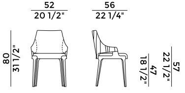 chaise Velis W Potocco dimensions