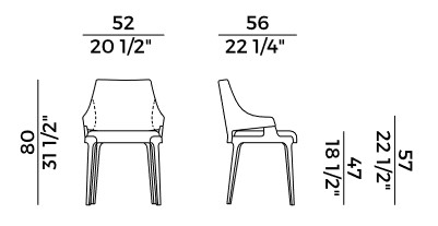 chaise Velis Potocco dimensions