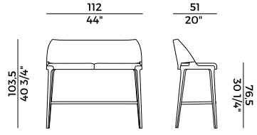 Velis W Potocco 2 seater stool sizes