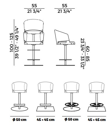 Velis Potocco swivel stool sizes