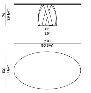 table Bon Bon Potocco dimensions