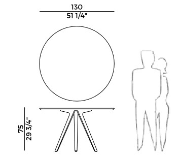 Tavolo Katana Potocco rotondo dimensioni