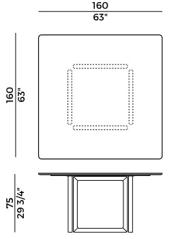 Opus Potocco square table sizes