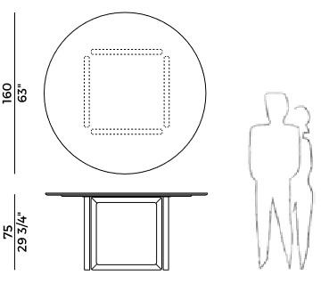Tavolo Opus Potocco rotondo dimensioni