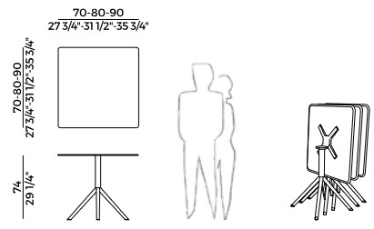 table OTX Potocco dimensions
