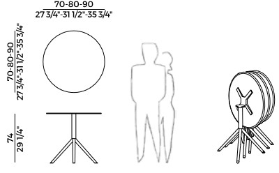 OTX Potocco round table sizes
