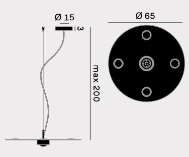 Dimensiones de la lámpara colgante Collide H7 de Rotaliana